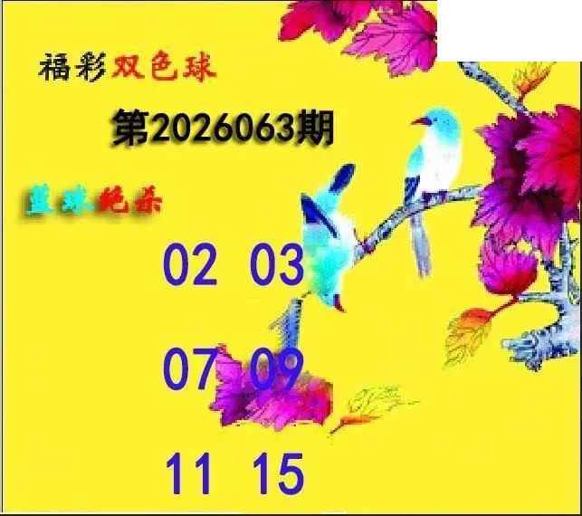 蓝球绝煞26年063期双色球图谜