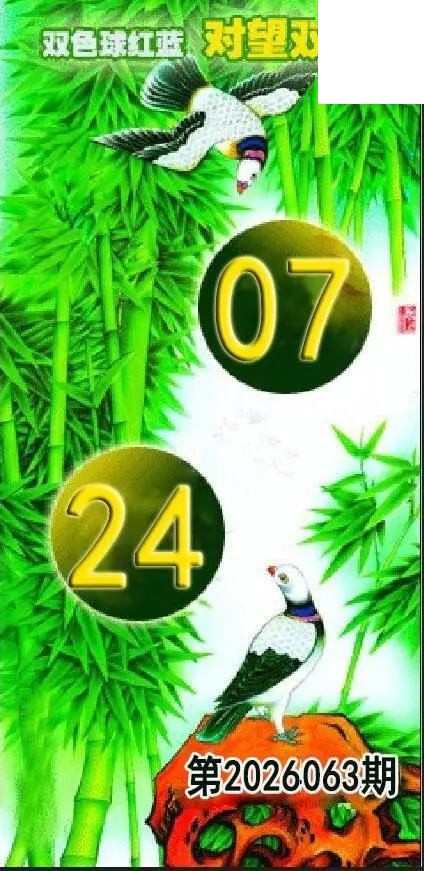 对望双胆26年063期双色球图谜红蓝