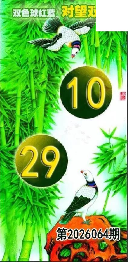 对望双胆26年064期双色球图谜红蓝