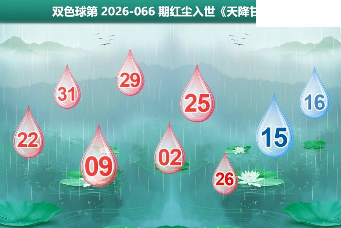 双色球2026年图迷066期 红尘入世 天降甘露图