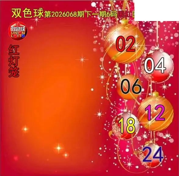 双色球2026年图迷068期 红灯笼六码围红图