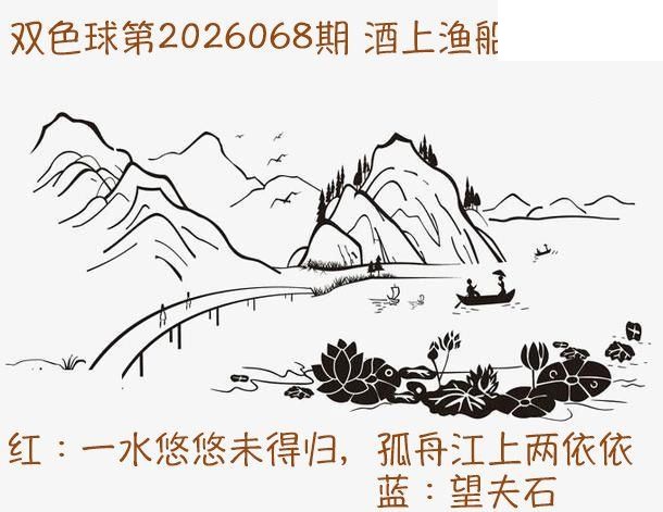双色球2026年图迷068期 酒上渔船