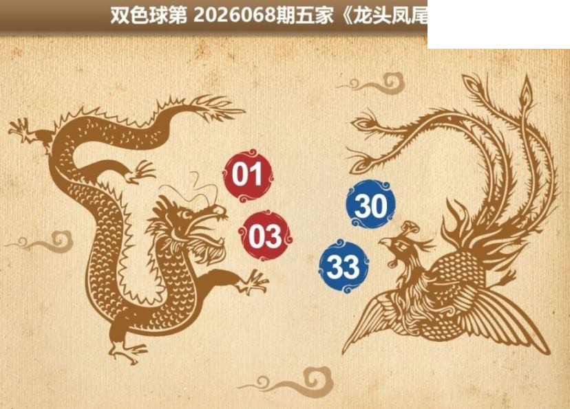 双色球2026年图迷068期 五家龙头凤尾