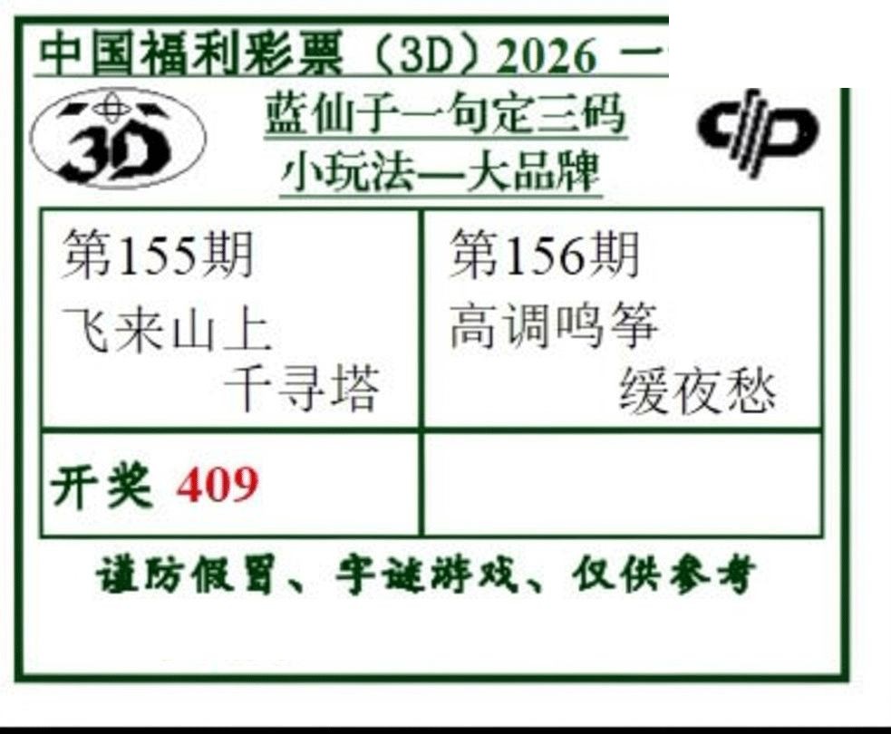 2026156期3d图谜汇总（五）