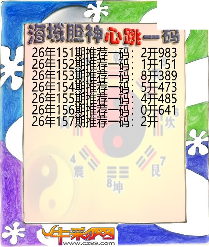 海城胆神心跳一码157期体彩P3图谜