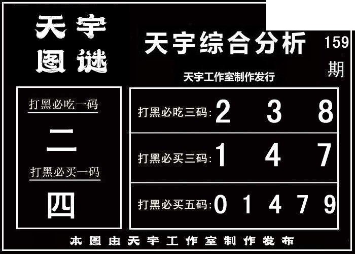 天宇多字和值谜2026159期3d图谜