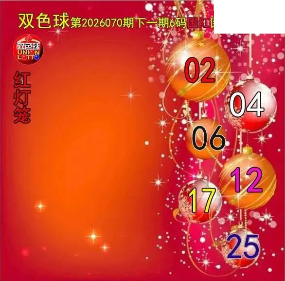 双色球2026年图迷070期 红灯笼六码围红图