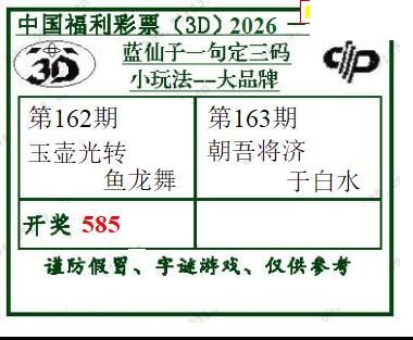 2026163期3d字谜图谜总汇